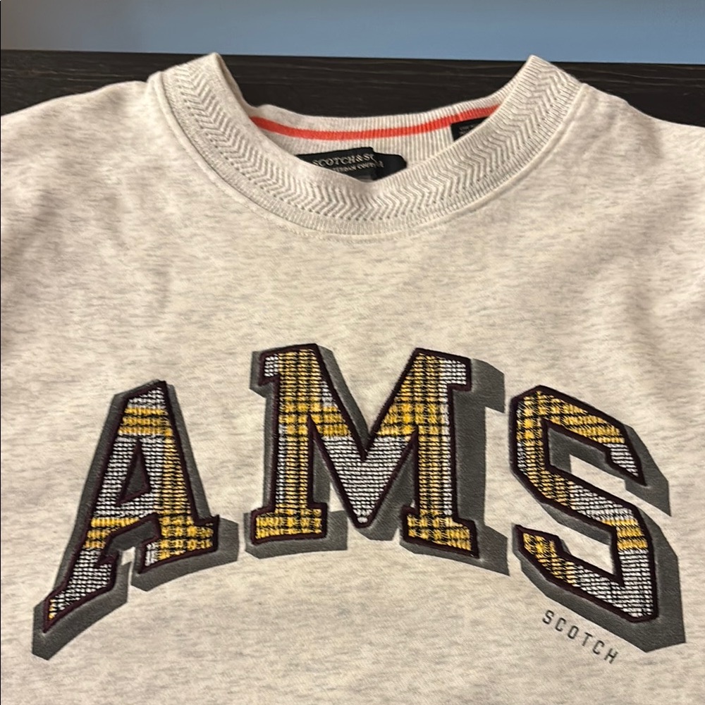 Scotch & Soda Light Gray AMS Logo Sweatshirt
